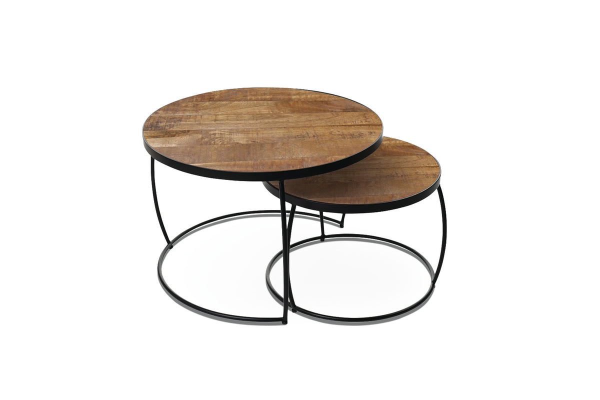 LARS – Set de 2 tables basses en bois de manguier