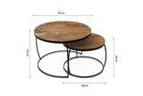 LARS – Set de 2 tables basses en bois de manguier