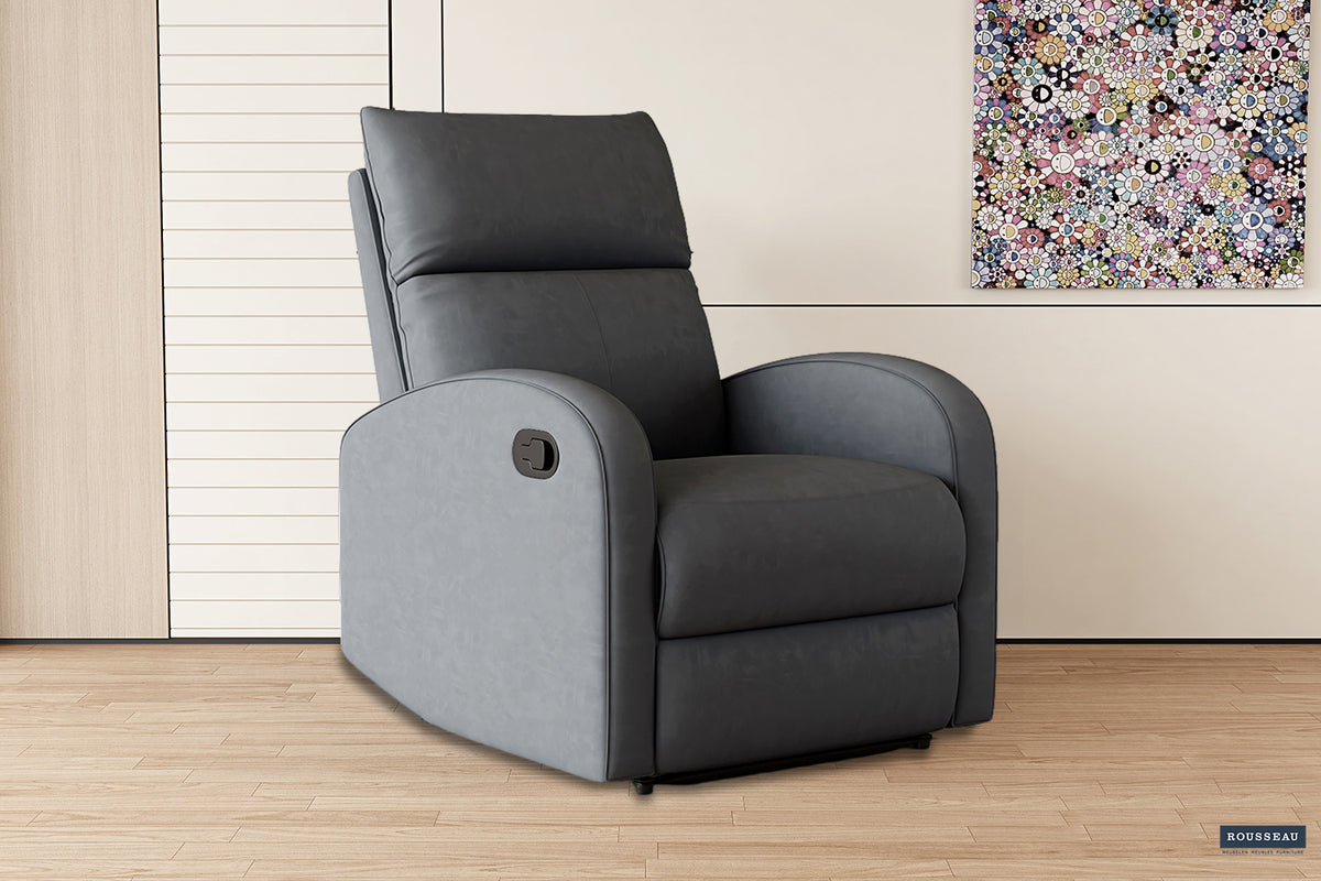 FRANCE – Fauteuil relax manuel PU noir