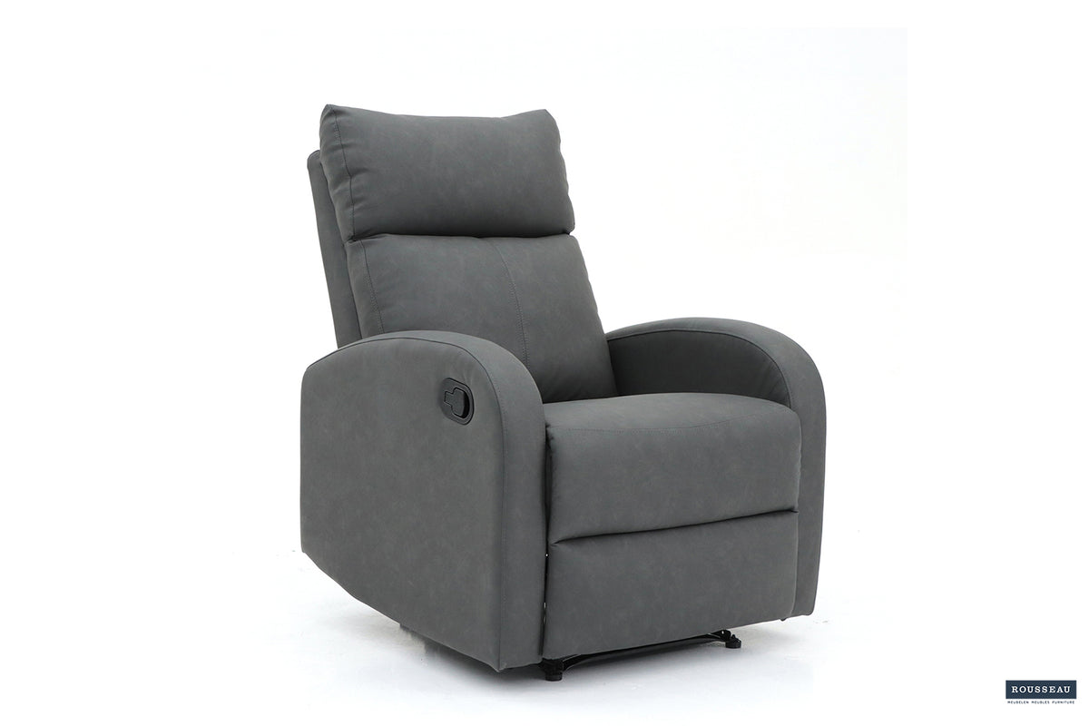 FRANCE – Fauteuil relax manuel PU noir