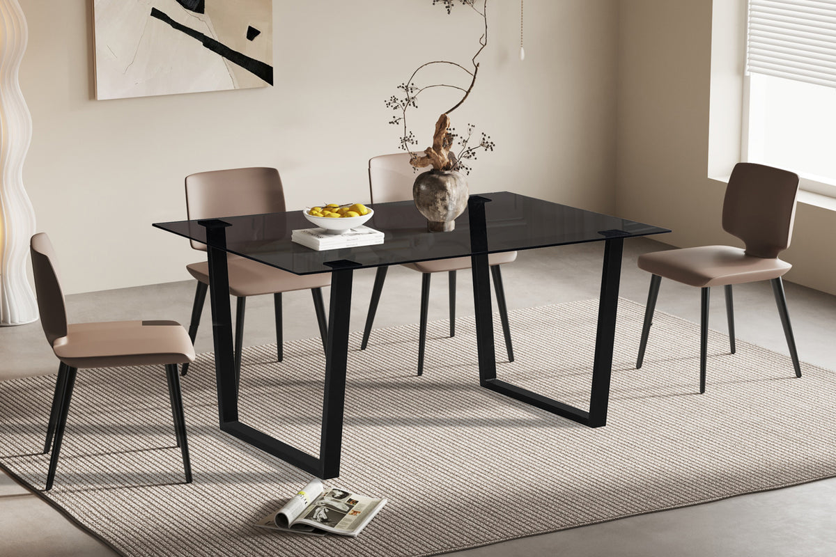 BOAZ – Table à manger rectangulaire en verre – 150 cm