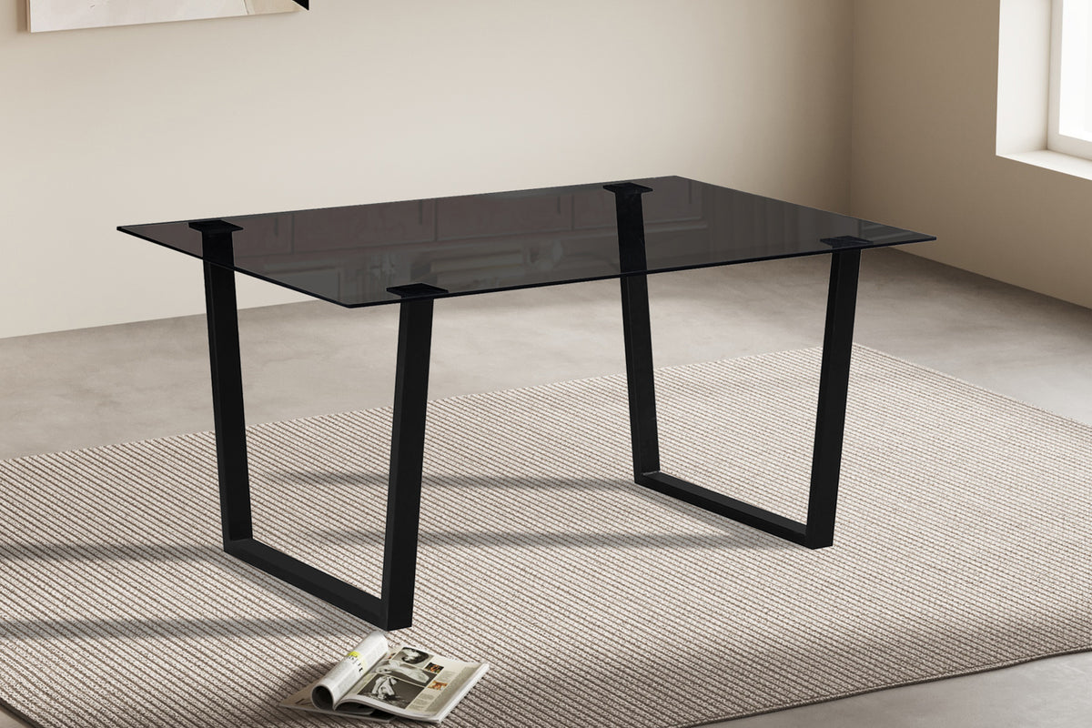 BOAZ – Table à manger rectangulaire en verre – 150 cm