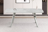 ORION – Table à manger rectangulaire effet pierre beige