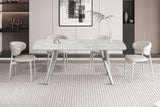 ORION – Table à manger rectangulaire effet pierre beige