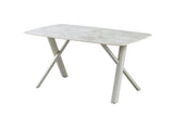 ORION – Table à manger rectangulaire effet pierre beige