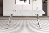 ORION – Table à manger rectangulaire effet pierre beige