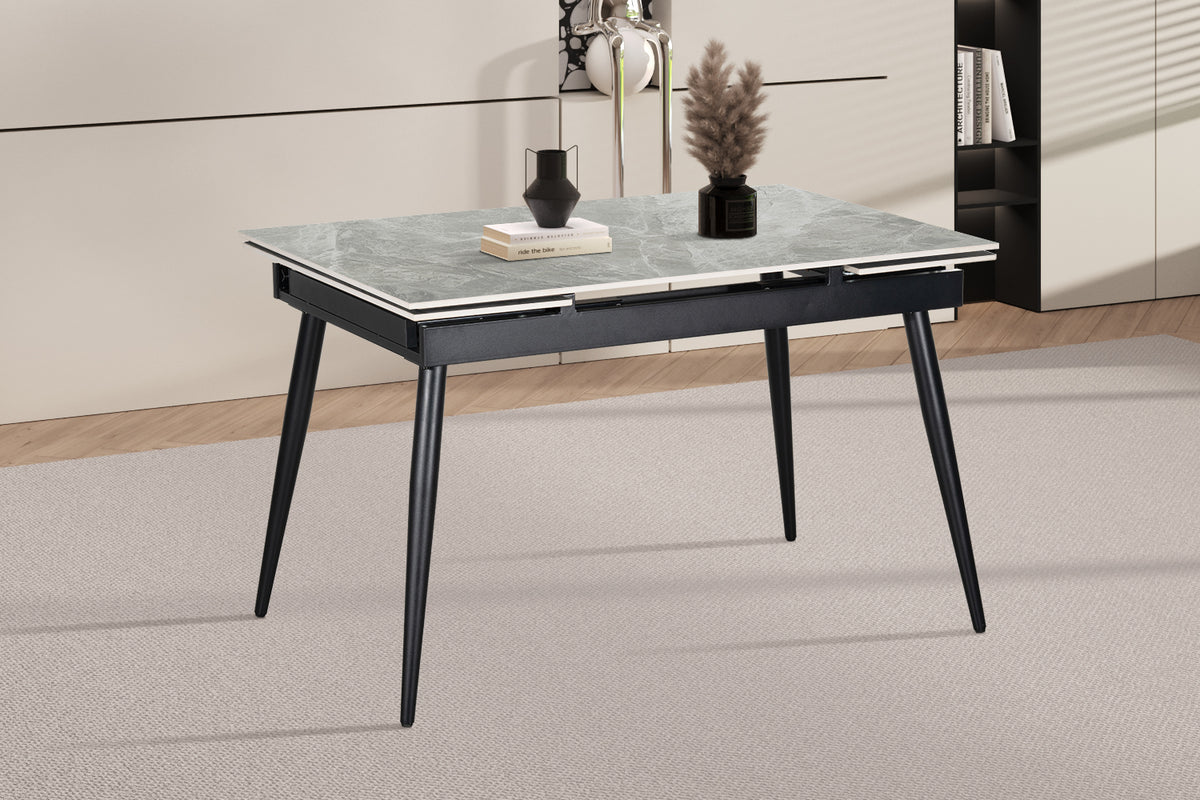HERO – Table à manger extensible pierre brillante – 120-180 cm