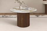 TOMAR – Table à manger chêne fumé et pierre brillante Pandora