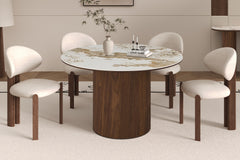 TOMAR – Table à manger chêne fumé et pierre brillante Pandora