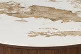 TOMAR – Table à manger chêne fumé et pierre brillante Pandora