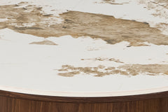 TOMAR – Table à manger chêne fumé et pierre brillante Pandora