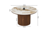 TOMAR – Table à manger chêne fumé et pierre brillante Pandora