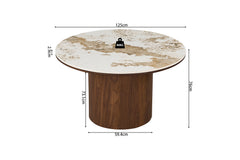 TOMAR – Table à manger chêne fumé et pierre brillante Pandora