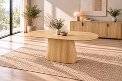 PORTO – Table à manger décor chêne naturel