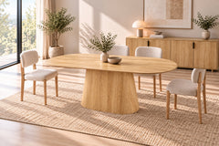 PORTO – Table à manger décor chêne naturel
