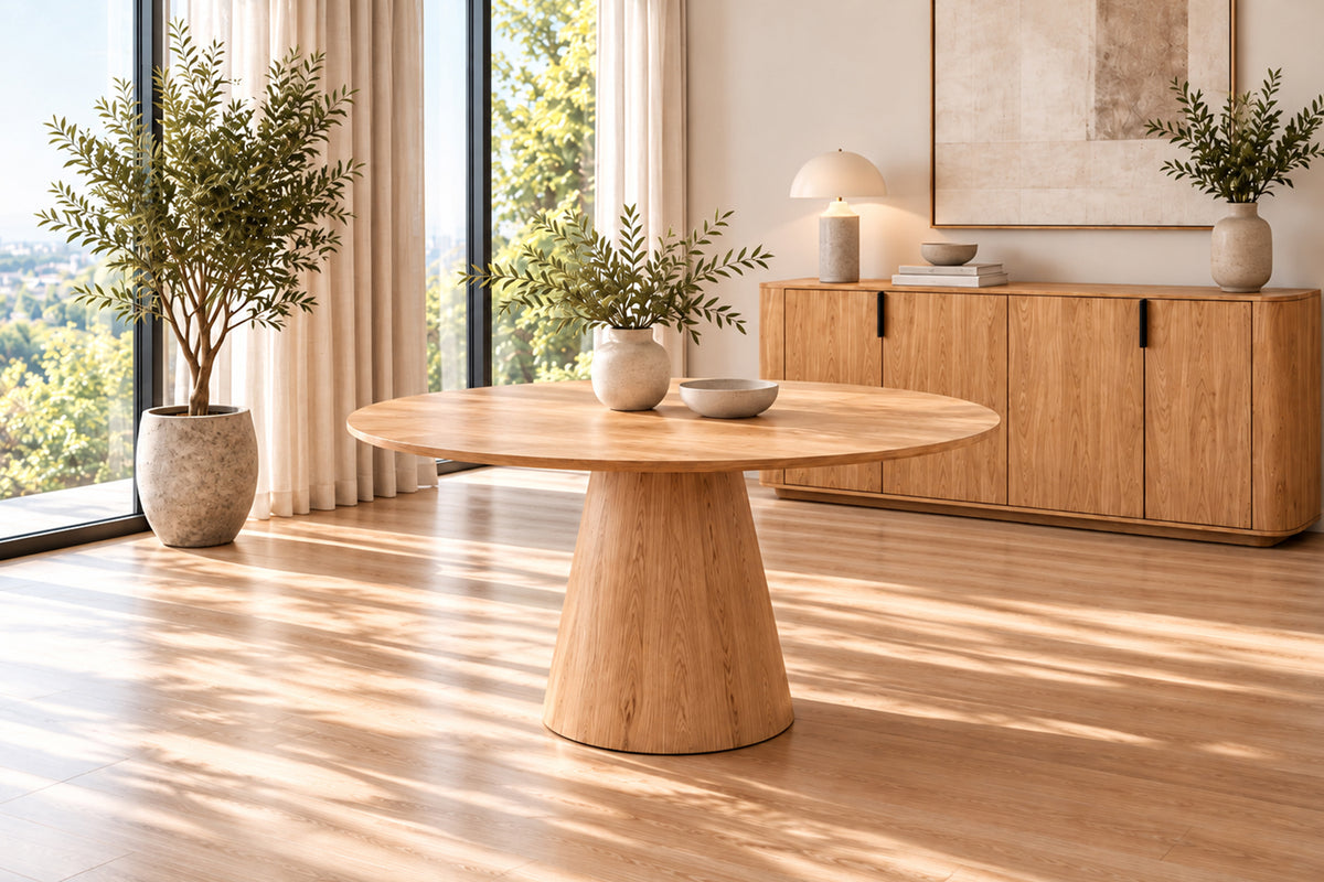 PORTO – Table à manger décor chêne naturel