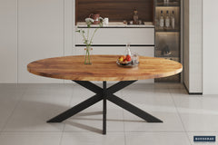 ALEXA – Table à manger ovale en bois de manguier – 200 cm