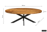 ALEXA – Table à manger ovale en bois de manguier – 200 cm