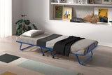 SAFARI – Lit pliable métal bleu – 80 x 190 cm