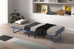SAFARI – Lit pliable métal bleu – 80 x 190 cm