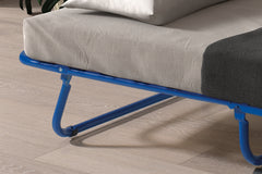 SAFARI – Lit pliable métal bleu – 80 x 190 cm