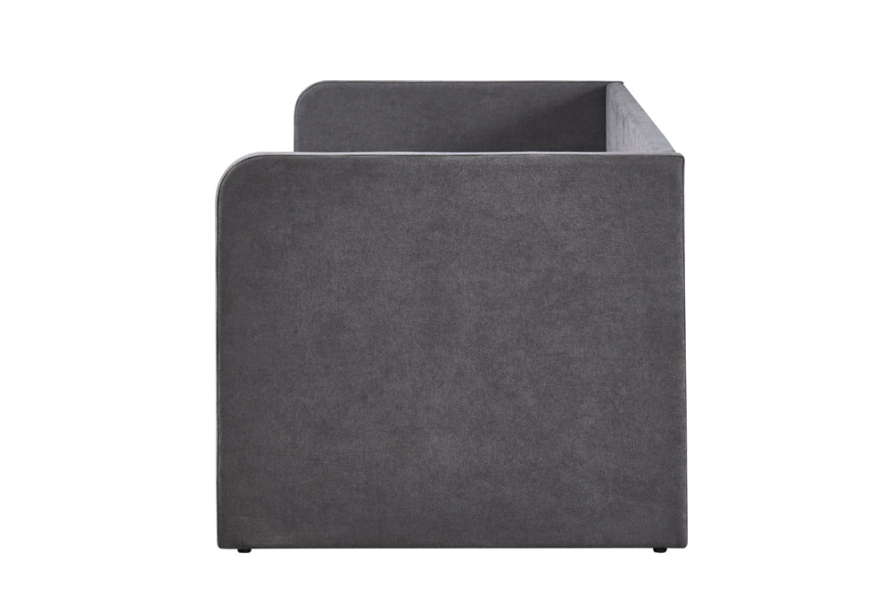 PARMA – Lit avec sommier tissu gris – 90 x 200 cm