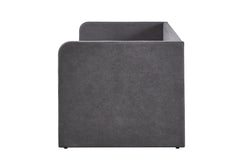 PARMA – Lit avec sommier tissu gris – 90 x 200 cm