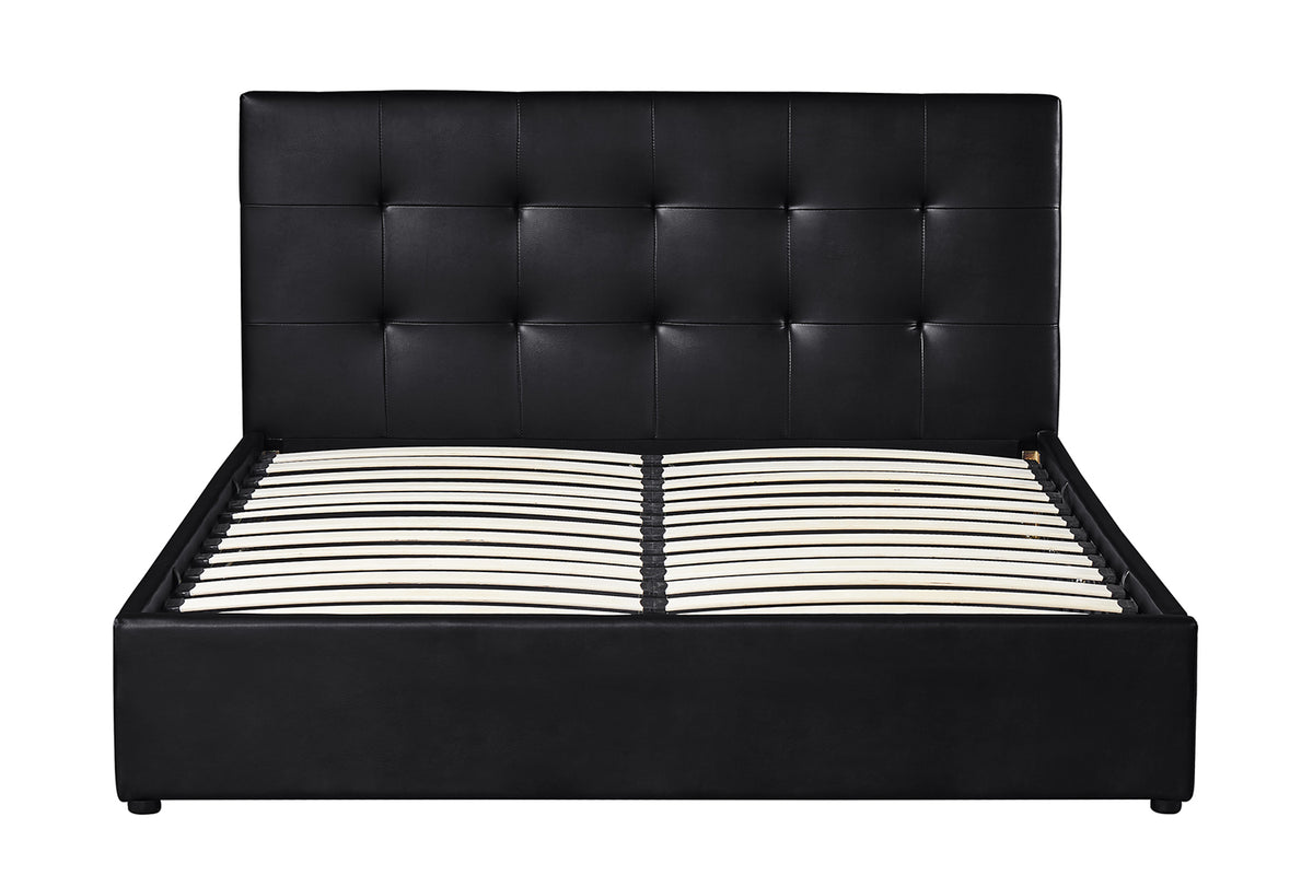PORTO – Lit coffre avec sommier PU noir – 160 x 200 cm