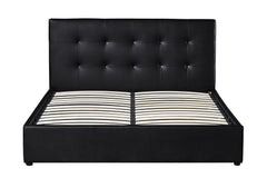 PORTO – Lit coffre avec sommier PU noir – 160 x 200 cm