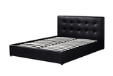 PORTO – Lit coffre avec sommier PU noir – 160 x 200 cm