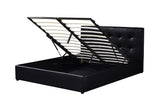 PORTO – Lit coffre avec sommier PU noir – 160 x 200 cm