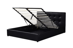 PORTO – Lit coffre avec sommier PU noir – 160 x 200 cm