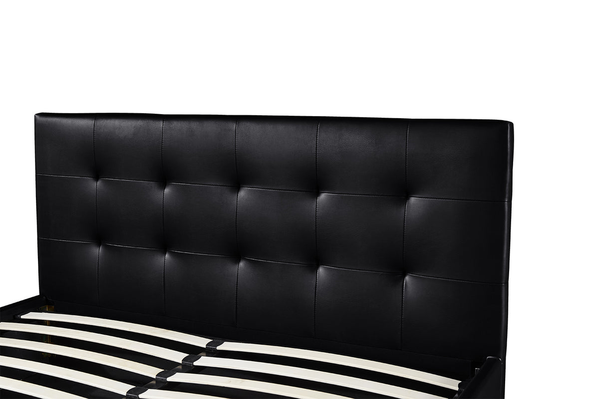 PORTO – Lit coffre avec sommier PU noir – 160 x 200 cm