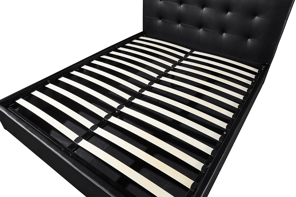 PORTO – Lit coffre avec sommier PU noir – 160 x 200 cm