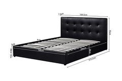 PORTO – Lit coffre avec sommier PU noir – 160 x 200 cm