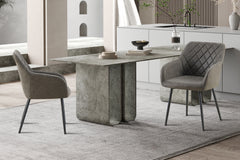 PERON – Chaise PU microfibre grise