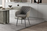 PERON – Chaise PU microfibre grise