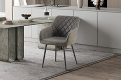 PERON – Chaise PU microfibre grise