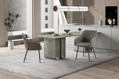 PERON – Chaise PU microfibre grise