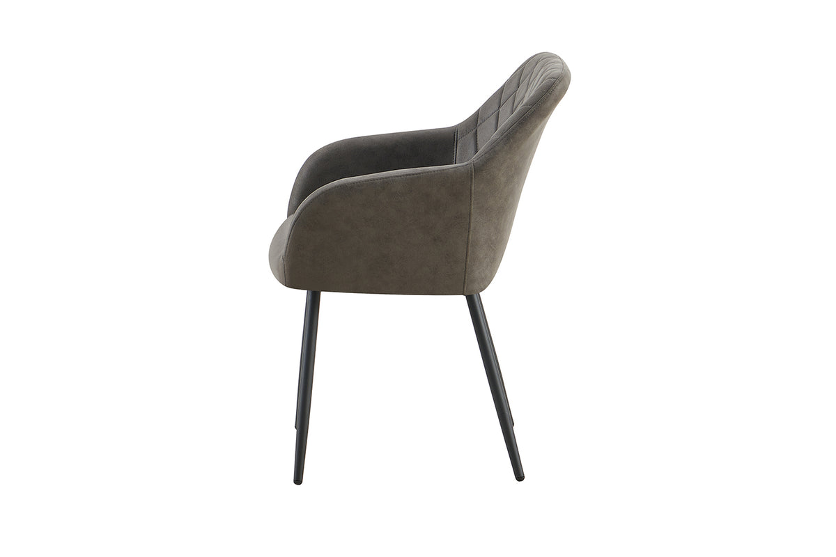 PERON – Chaise PU microfibre grise
