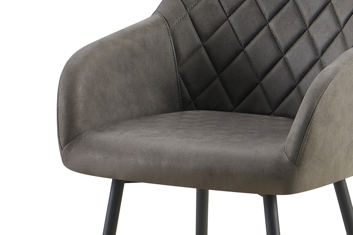 PERON – Chaise PU microfibre grise