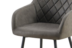 PERON – Chaise PU microfibre grise