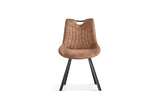 PABLO – Chaise PU microfibre brun foncé