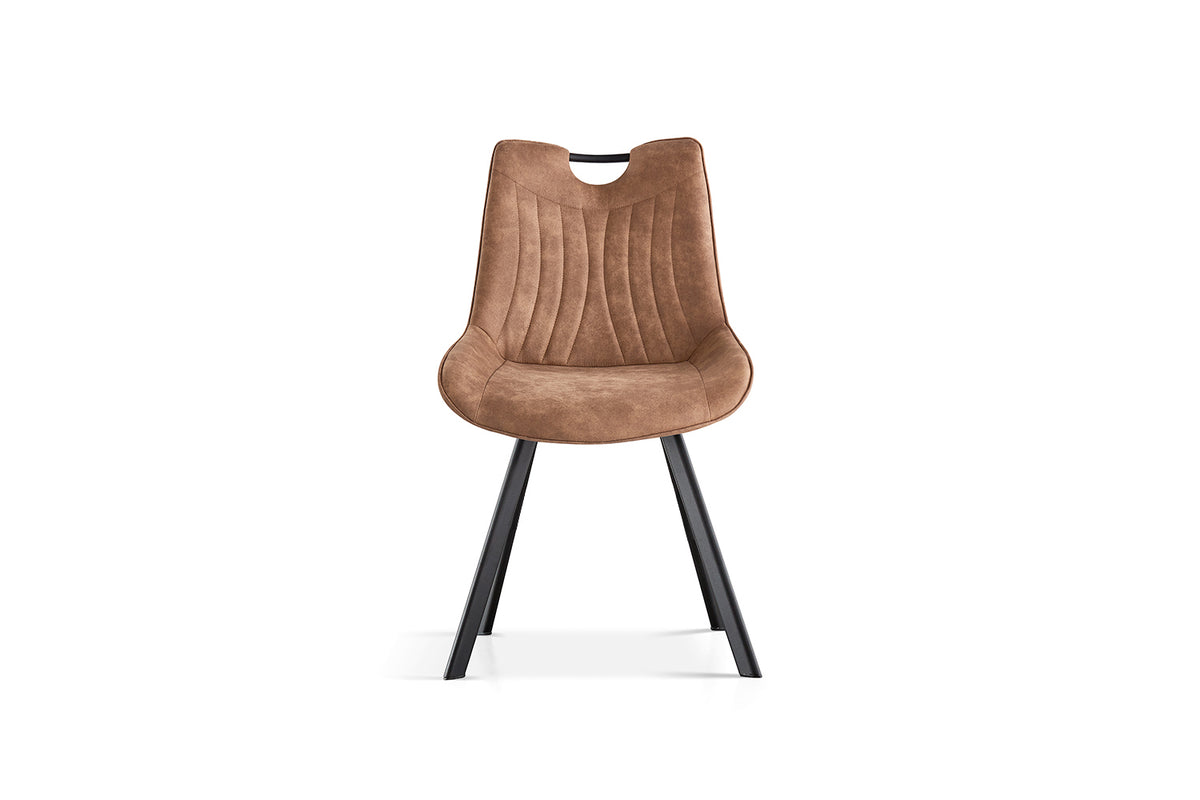 PABLO – Chaise PU microfibre brun foncé