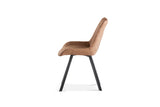 PABLO – Chaise PU microfibre brun foncé