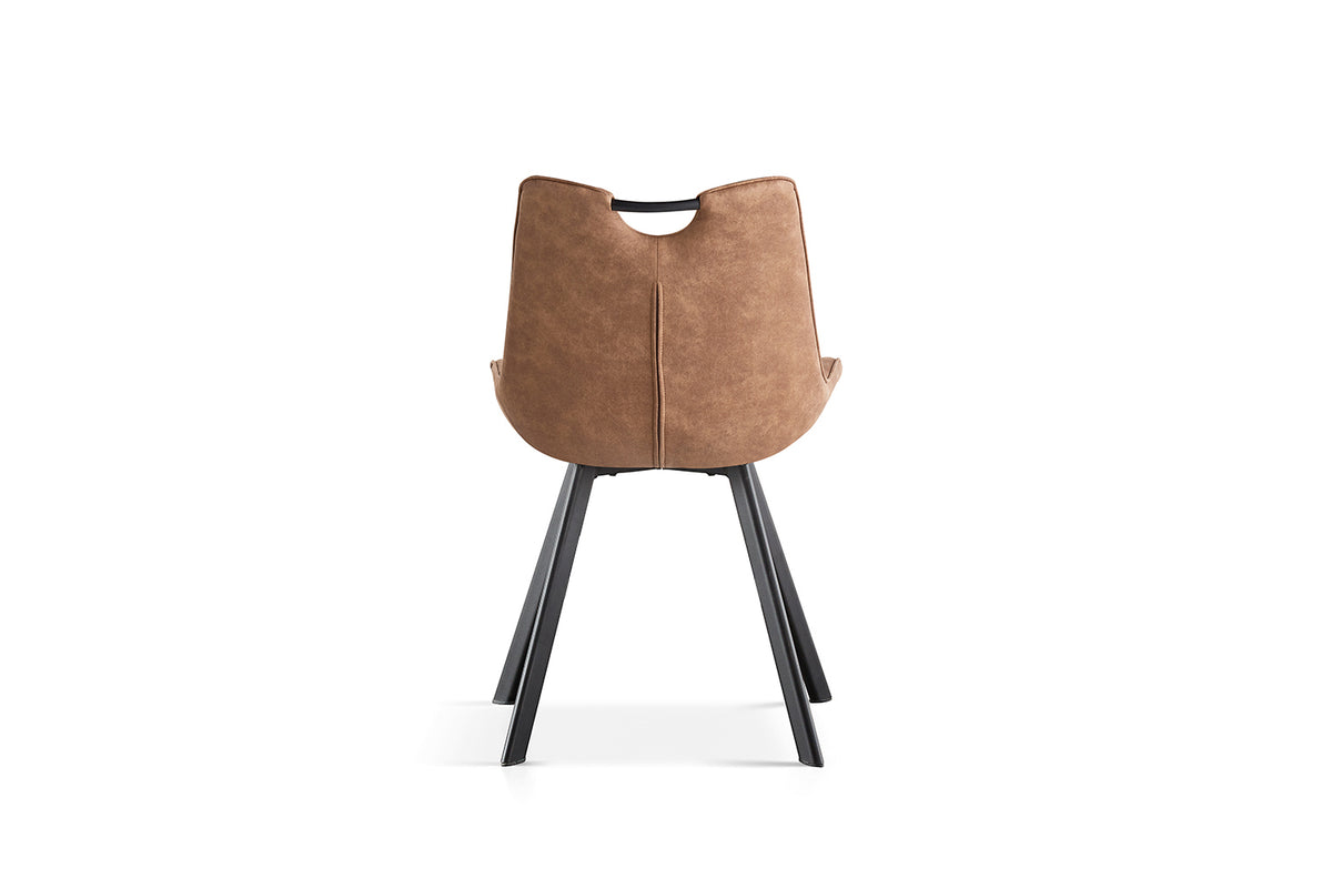PABLO – Chaise PU microfibre brun foncé