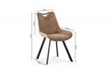 PABLO – Chaise PU microfibre brun foncé