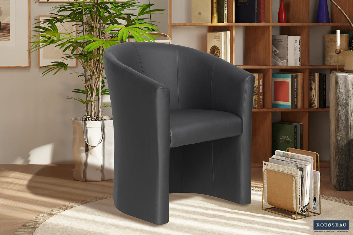 CHARLIE – Fauteuil PU noir