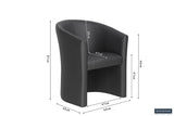CHARLIE – Fauteuil PU noir