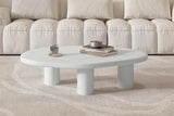 Table Basse Effet Ciment Ecru TAVINA - 120 cm